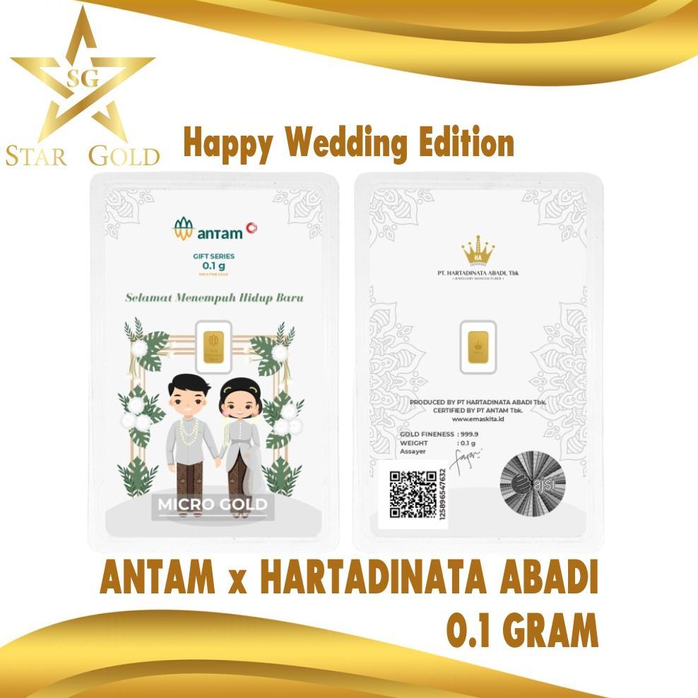 Star Gold Logam Mulia Micro Gold Antam Hartadinata 0.1 Gram Wedding Tradisional Series