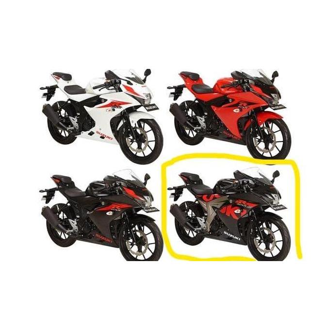 STIKER BODI & LIS BODY & STRIPING GSX 150 R HITAM GLOSSY