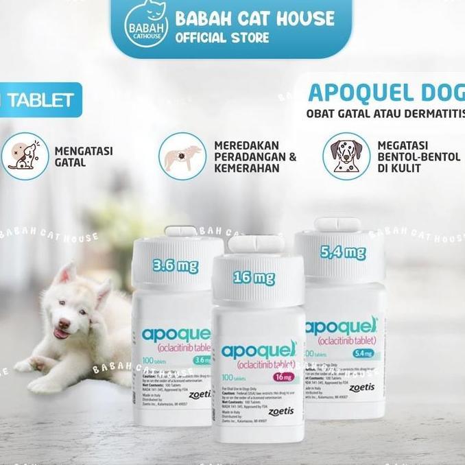 1 TABLET APOQUEL OBAT ANTI GATAL EKSIM RADANG KULIT ANJING ALERGI DEWASA AMPUH DEMODEK DEMODEX JAMUR