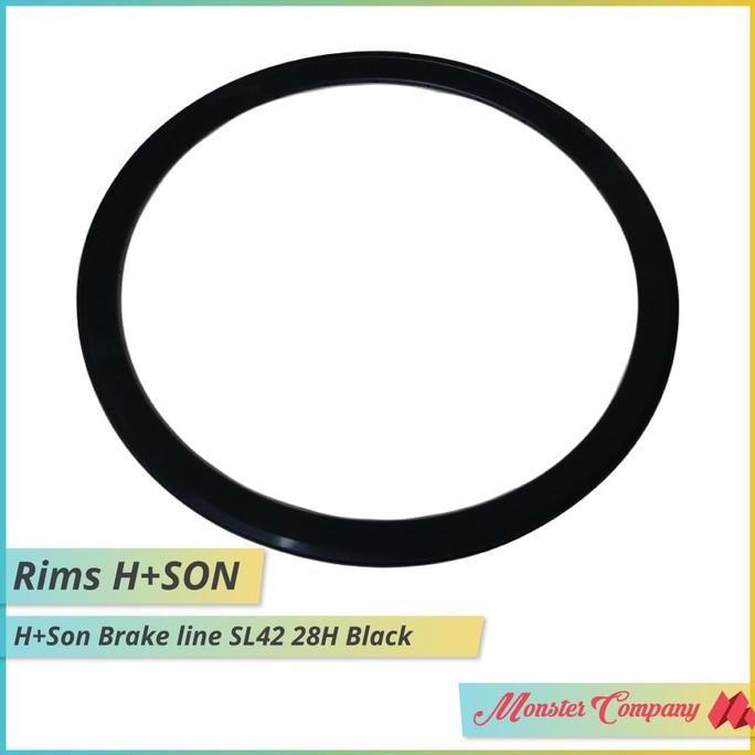 Promo Rims H+Son SL 42 Break Line 28H 700c Black  H PLUS SON HPLUSSON Diskon