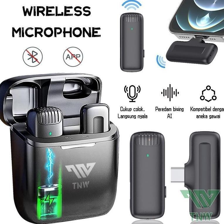 Best Seller Tnw X8 Wireless Microphone Mikrofon Nirkabel Lavalier Wireless Mic Dan Charging Case Kom