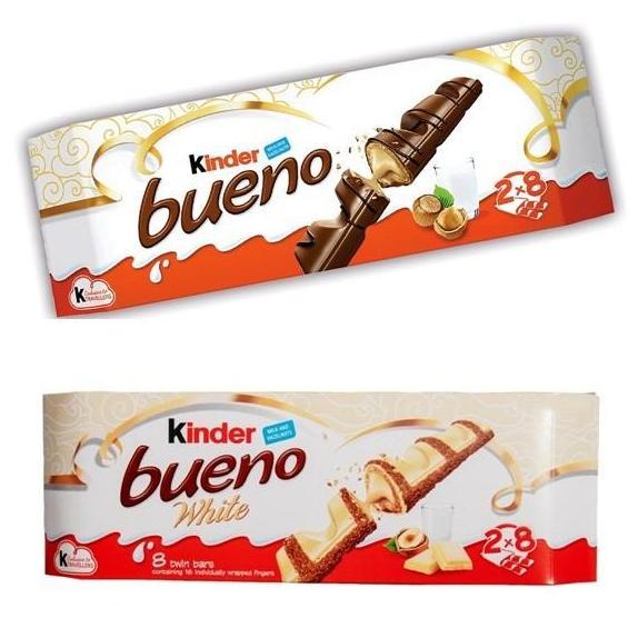 KINDER BUENO MAXI VARIAN MILK DAN WHITE CHOCOLATE ISI 8 PACKS