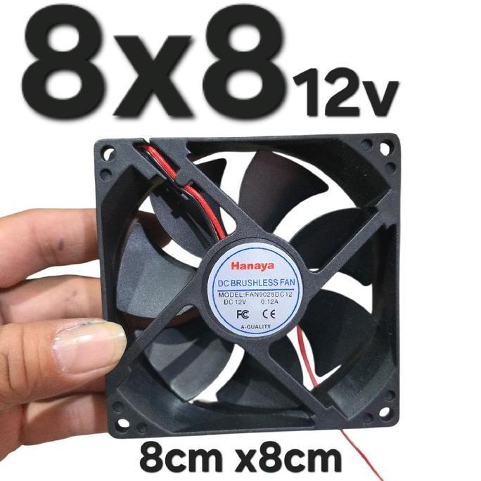 LINEAR KIPAS 8X8 12V 8X8 DC COOLING MOTOR FAN KIPAS DC 12 V VOLT 8 CM PENDINGIN 8CM 80MM 80 MM KOMPU