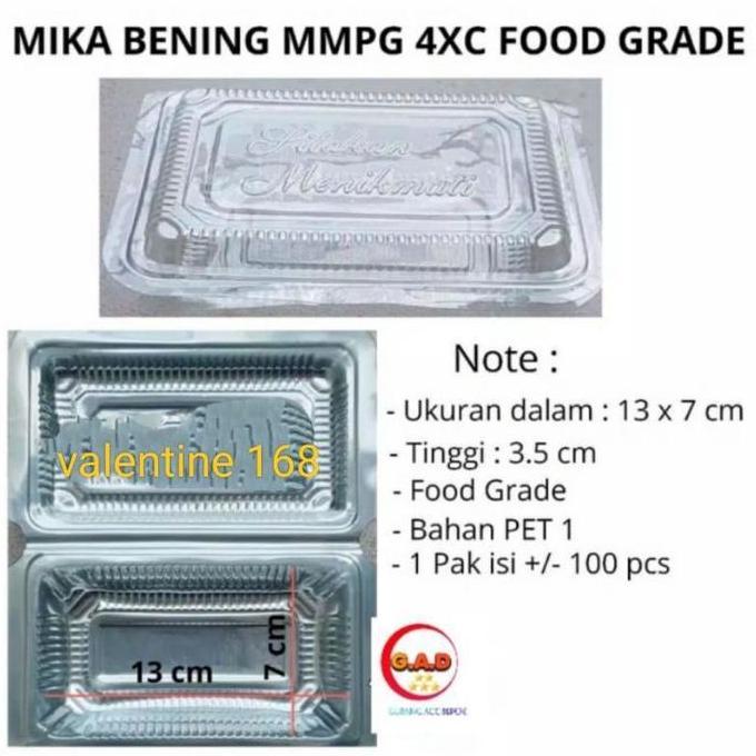 mika plastik bening 4c/4xc tempat kue makanan nasi puding mie goreng