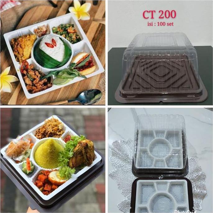 Mika Tumpeng Kotak + Alas Sekat 7 20x20cm/Box Tumini