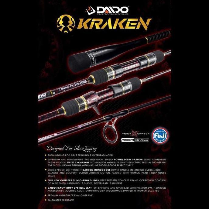 DAIDO KRAKEN SLOW JIGGING ROD JORAN PANCING JIGGING DAIDO KRAKEN PANJANG 180 CM