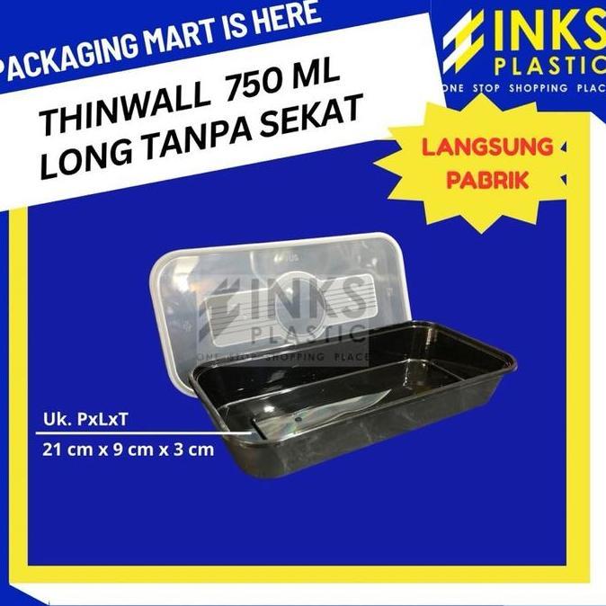 THINWALL 750 ML LONG HITAM (25 PCS)