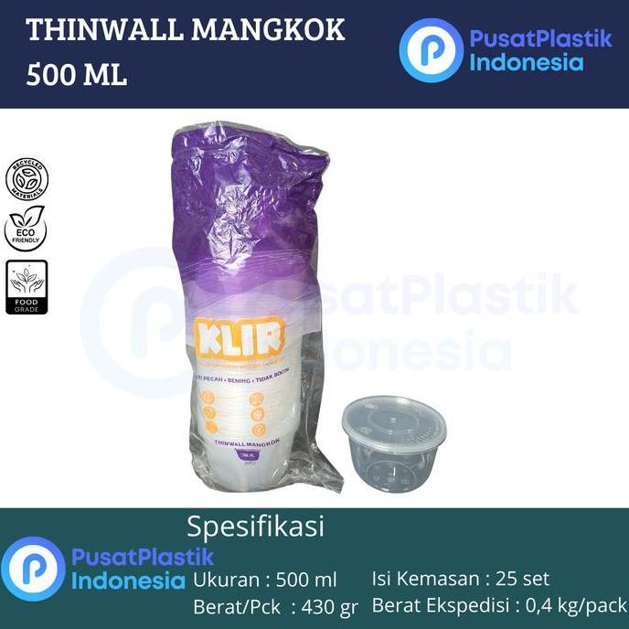 Thinwall Klir 500ml Bowl | Mangkok Plastik KLIR BOWL 500ml@25set