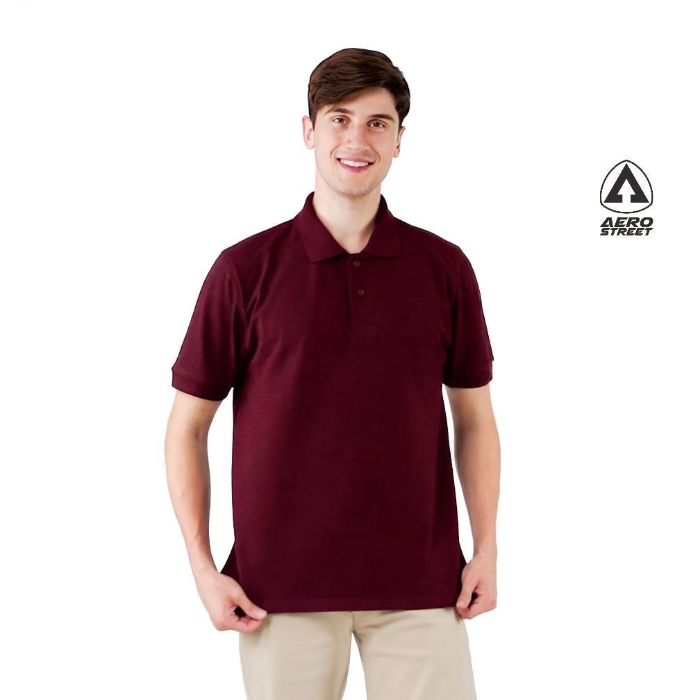 Original Aerostreet Polo Shirt Hans Maroon Kaos Kerah Poloshirt Qfbaa