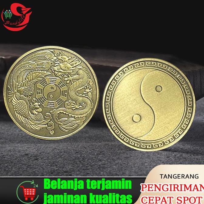 Prep- Koin Kuno Naga Phoenix 4Cm Koin Bagua Fengshui