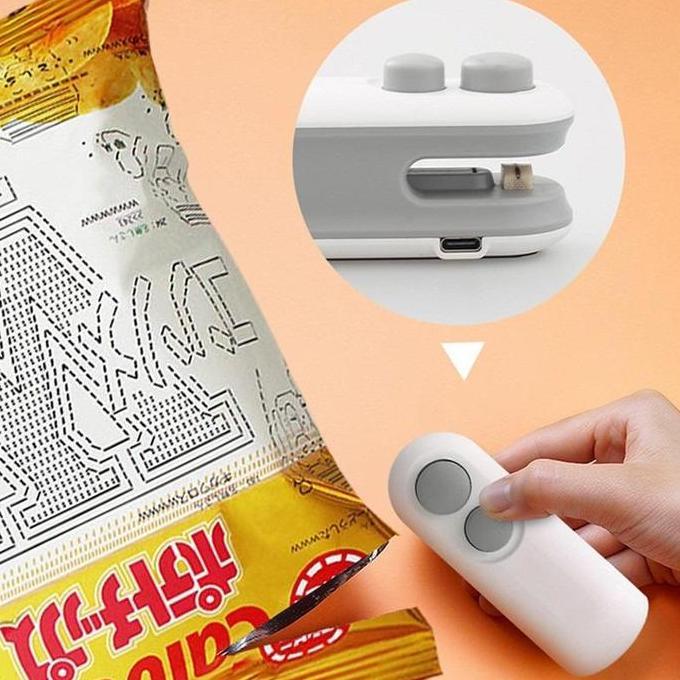Bestseller- Mini Sealer Portable - Alat Pres Plastik & Snack Praktis USB Rechargeable