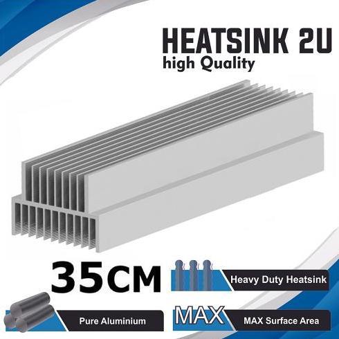HEATSINK SPESIAL 2U 35CM AUDIO ALUMUNIUM PENDINGIN HEAT SINK 2 U PANJANG 35CM