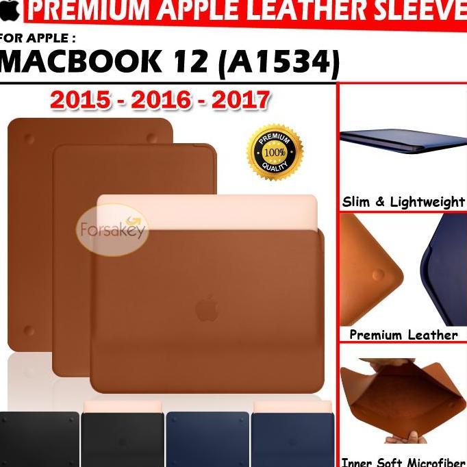 Macbook 12 Inch 12" Inci 2015 2016 2017 Leather Sleeve Pouch Case Tas