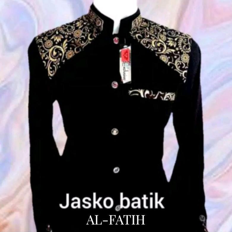 Original Jasko Batik Baju Jas Koko Kombinasi Batik Jas Pria Dewasa Kain Higtwis Halus Dan Tebal