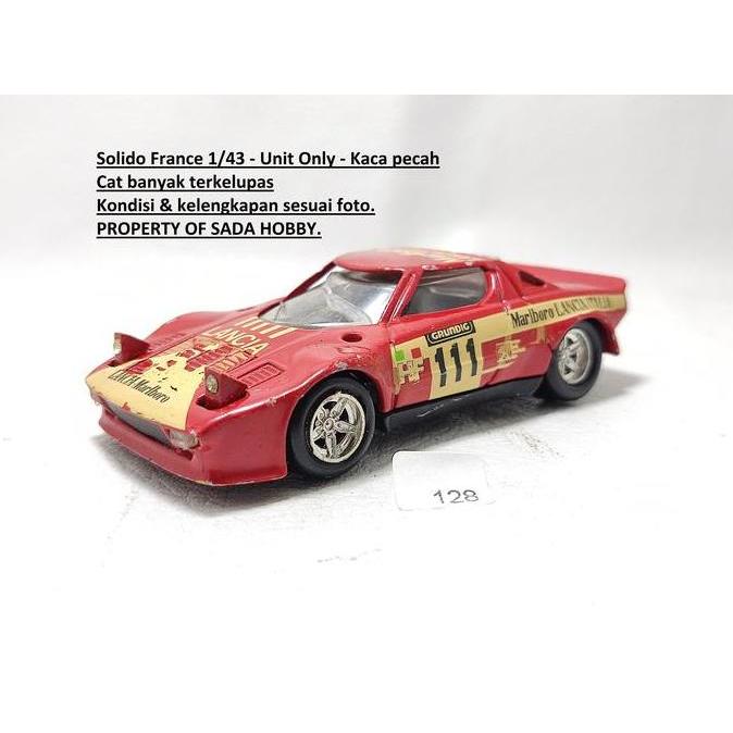 VINTAGE SOLIDO 1/43 LANCIA STRATOS NO 111 RACE CAR MERAH FRANCE UNIT ONLY MINUS S2025