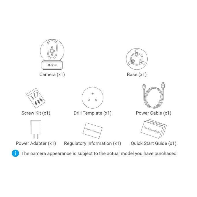 Lens- Ip Camera Cctv Wifi Ezviz C6Cn 1080P Hd Support Rj45 Lan Garansi Resmi