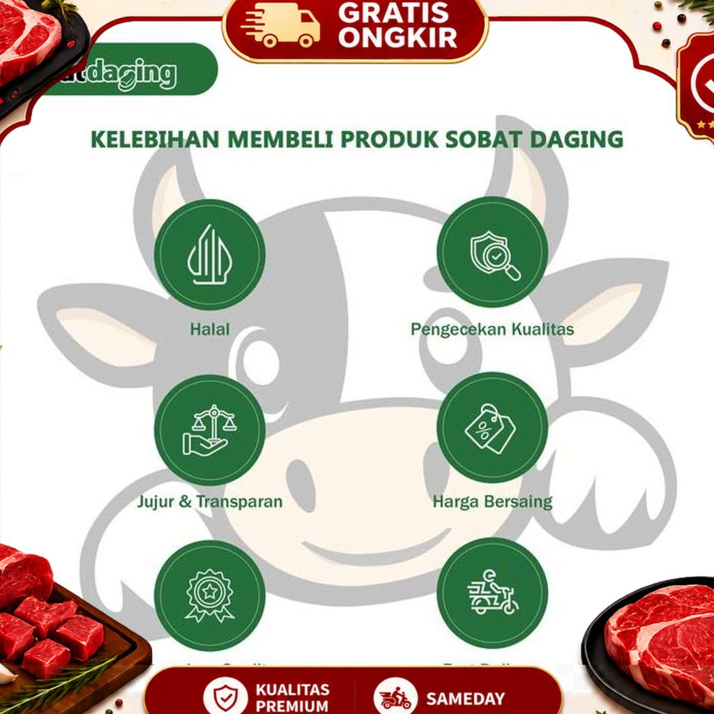Shortribs Aus - Iga Super Potongan Panjang / Daging Iga Sapi Konro / Iga Utuh