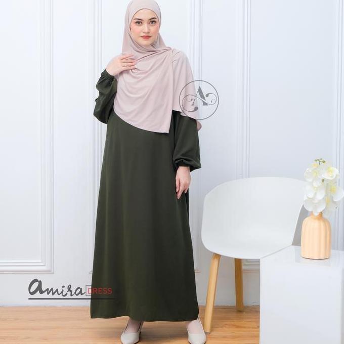 Dress- Gamis Abaya Hitam Polos Nita Muslim Turkey Lengan Karet Wolfis Ukuran S M L Xl Xxl / Long Dre