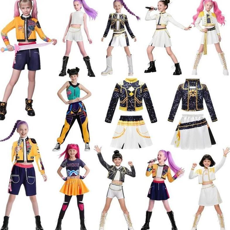 Best Seller Kostum Rumi Zoey Mira Huntrix Kpop Demon Hunter Cosplay Baju Pakaian Anak Perempuan Prem