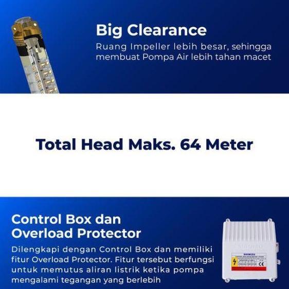 Mesin Pompa Air Celup Submersible Satelit 0.75Hp Shimizu Spes-316K Bit