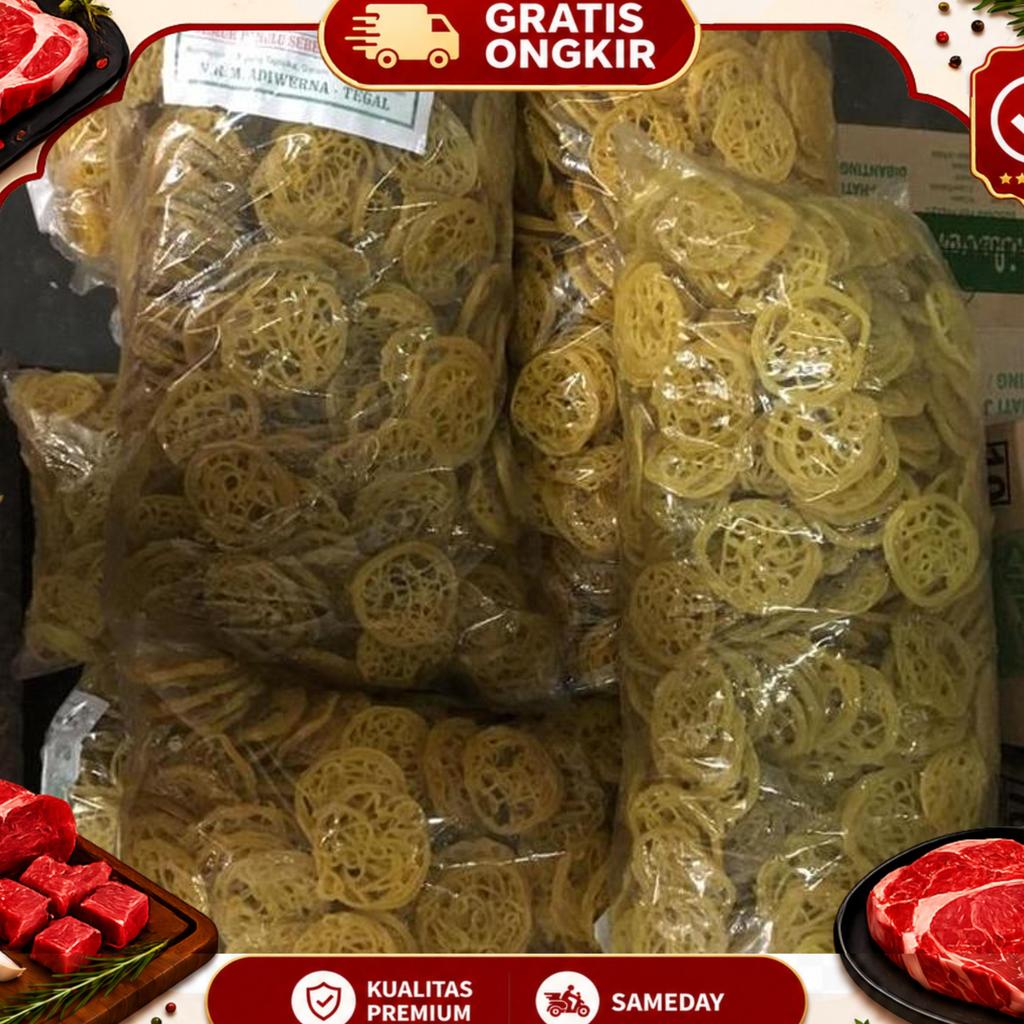Kerupuk Mie Kuning Kecil 4Kg / Krupuk Mie Kuning Kecil 1 Bal / Kerupuk
