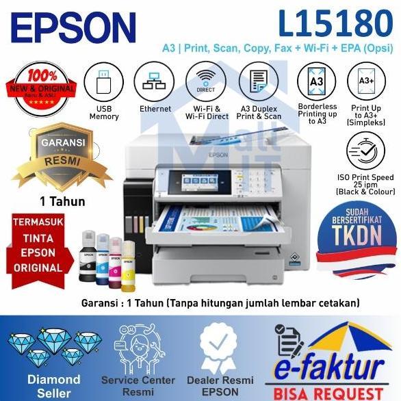 PRINTER EPSON L15180 L-15180 L 15180 A3 WiFi Duplex SCAN COPY FAX