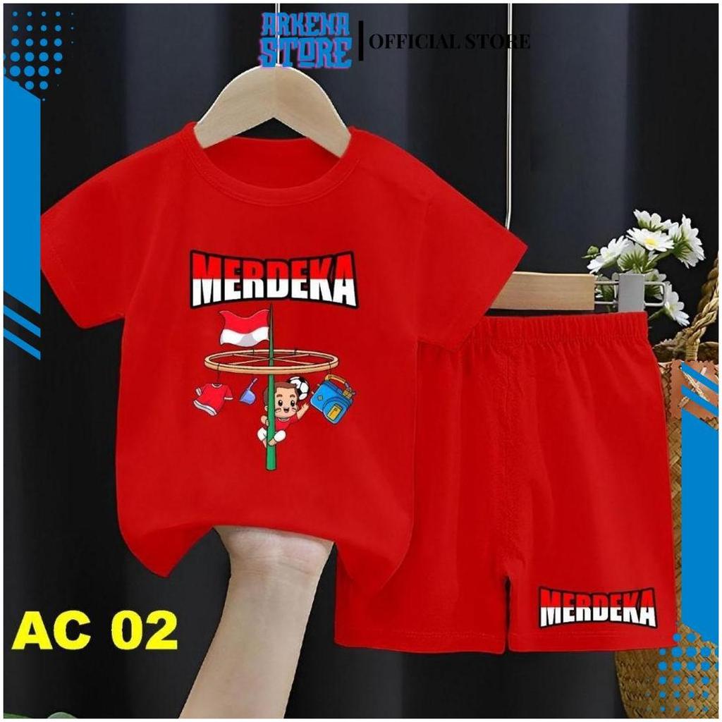 Baju / Setelan / Oneset Baju & Celana Anak UNISEX STA1455 Edisi 17 Agustus Dirgahayu Kemerdekaan Ind