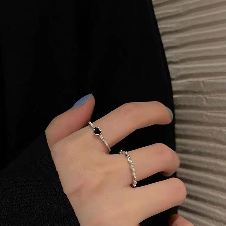 LIMITED COD 9 PCS Cincin Set Korea Fashion Mewah Mutiara Kristal Kupu-kupu Berlian Tipis Berongga Pr