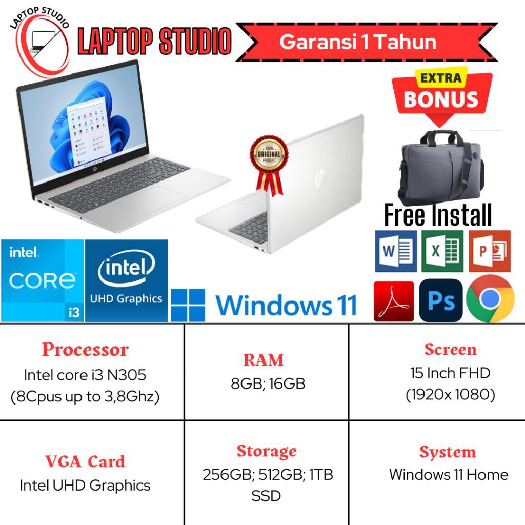 Laptop Baru Hp Intel Core I3 1115G4 | Intel Core I3 1125G4 | Intel Core I3 N305 Ssd Silver
