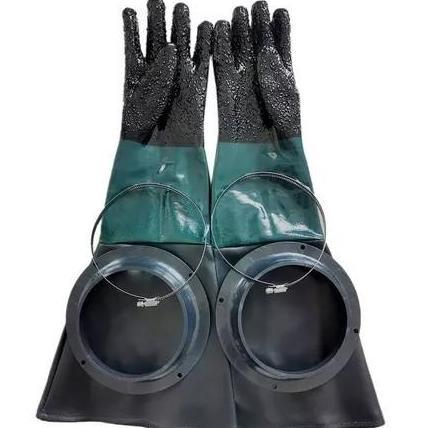 1 Pair Sandblasting Tangan Karet Sarung Tangan Blasting 65cm Gloves Sandblasting Sarung Tangan Chemi