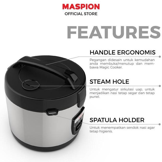 Kit- Maspion Rice Cooker Magic Com 1.8 Liter Mrc-1856 Bss