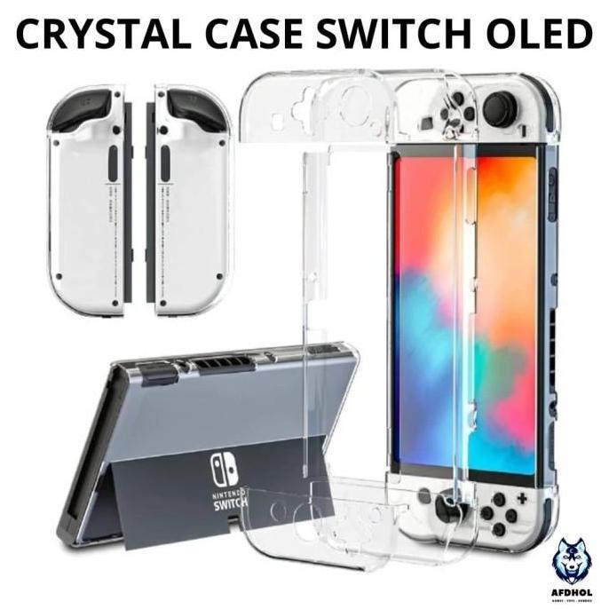 Crystal Case Mika Nintendo Switch Oled Hard Cover Casing Transparant Bening Putih Protector Protecti