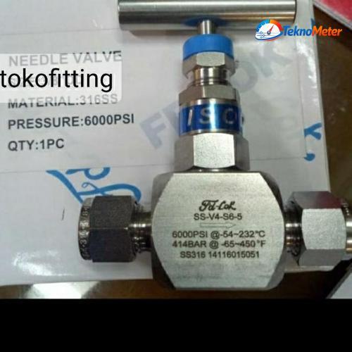 needle valve FD LOK SS 316 3/4 inch OD tubing 6000 psi