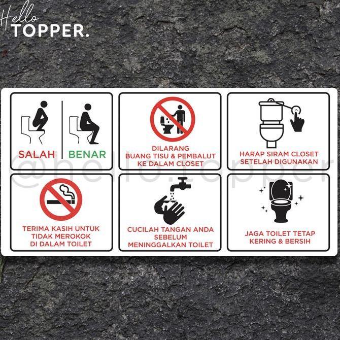 // SIGN PERATURAN WC ATURAN TOILET ACRYLIC PUTIH SIGN BOARD AKRILIK //