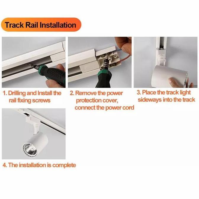 Light- Rel Lampu Plafon Track Lht / Rel Lampu 1 Meter