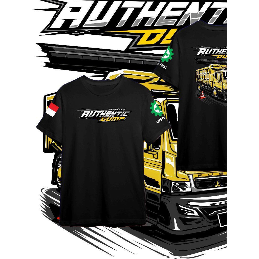 Kaos AUTHENTIC DUMP CANTER // Baju Kaios Dump Truck Canter // Baju Kaos Distro Pria