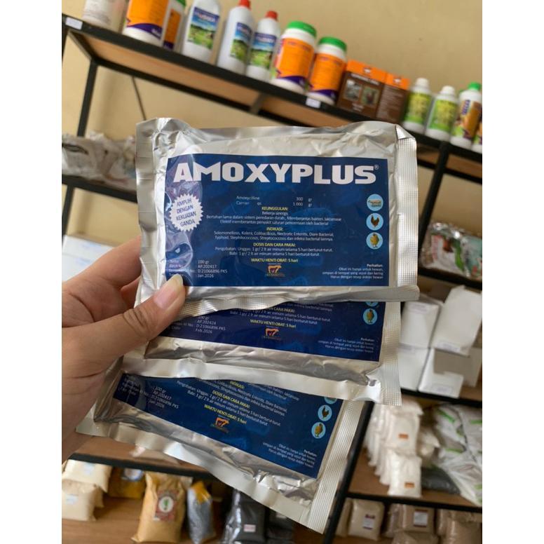 Ready Stok Amoxy plus 100gr antibiotik untuk ternak ayam, bebek, babi