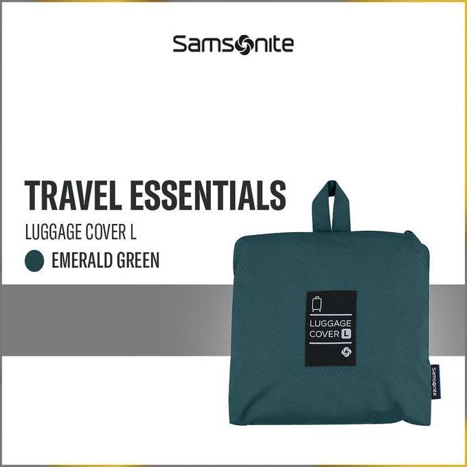 Samsonite Travel Essentials Foldable Luggage Cover L - Emerald Green Diskon