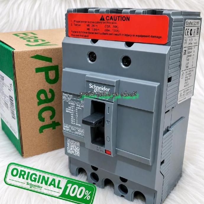 Mccb Schneider 3Phase 60A Ezc100F3060/Nfb Circuit Breaker Schneider Original