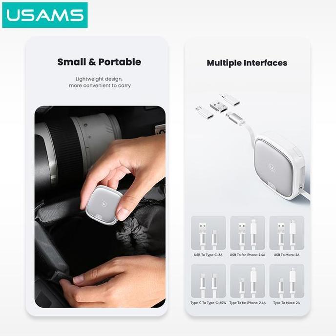 Cell- Usams U87 Kabel Fast Charging Type C Multifunctional Storage Set Box Cable