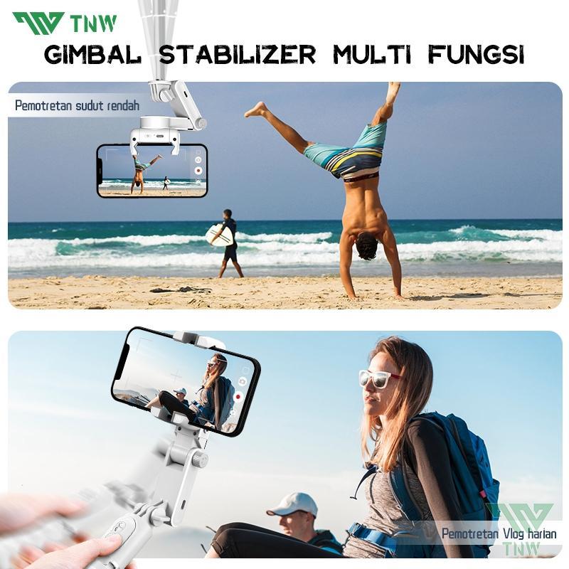 Tnw-Q19 Gimbal Stabilizer Handphone Gimbal Hp Stabilizer Tongsis Hp Bluetooth Tripod