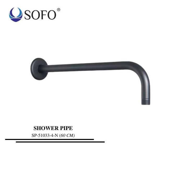 Solvex Pipa Wall Shower Hitam Tiang Shower Gagang Shower