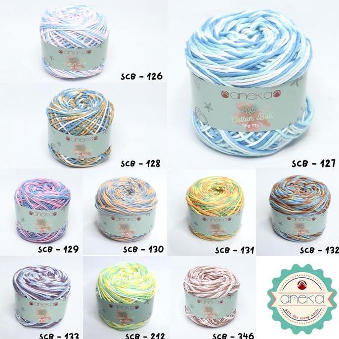 KATALOG - Benang Rajut Katun Bali Sembur Mix / Soft Cotton Big Ply Mambo