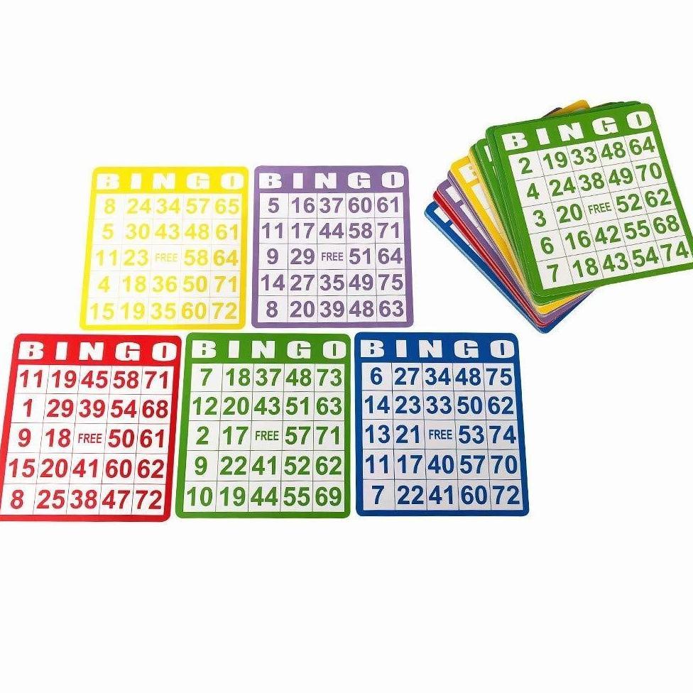 100Pcs Kartu Bingo / Bingo Card / Kartu Bingo Ukuran Besarard Set Kartu Bingo Ukuran Besar 5 Warna M