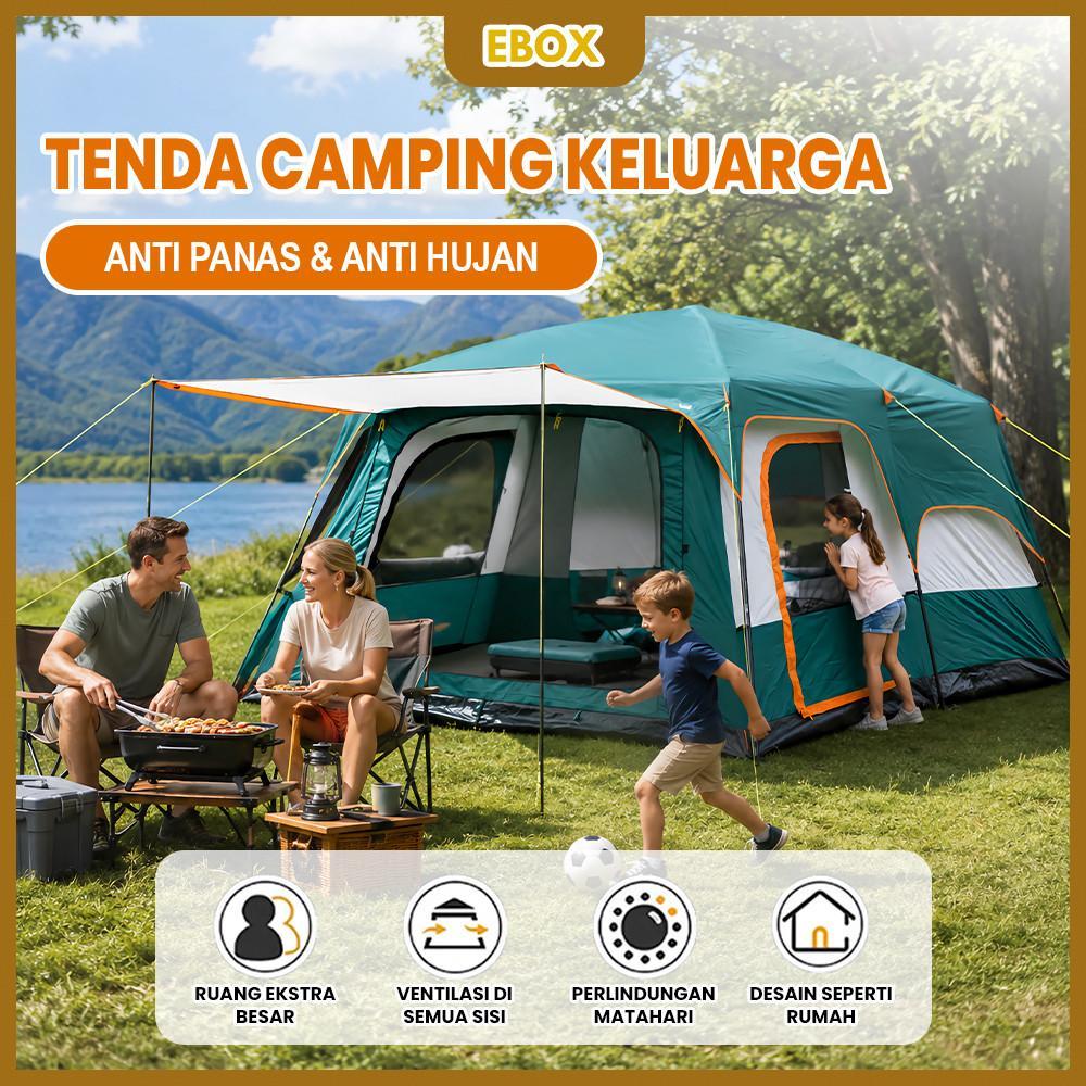 Tenda Camping Jumbo 10-13 Orang Tenda Outdoor Ada 2 Ruangan Waterproof Luxury Automatic