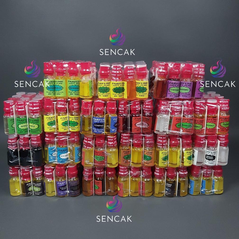 Parfum Non Alkhol 1 Lusin 12pcs 3ml Kasturi Melati Cendana Gaharu Jafaron