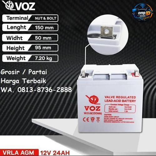 Battery Kering Voz 12V 24Ah Accu Aki baterai Kering Vrla 12v 24Ah