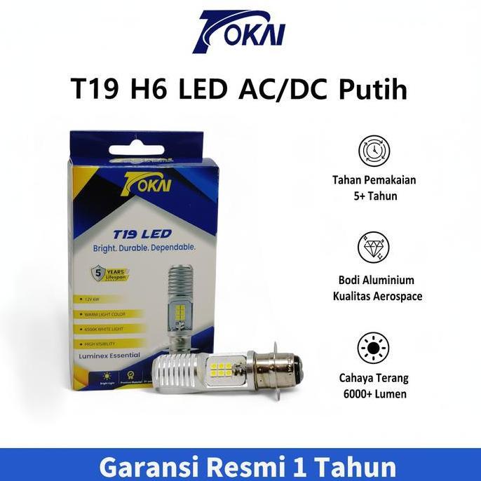 CYNJOT Lampu LED Depan T19 H6 H6 Motor Tokai Cahaya Putih 12V 6500K Terang
