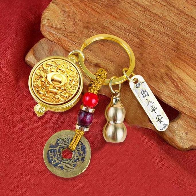 TUMOLOX Hadiah Keberuntungan Bahan Logam Keychain 12 Shio Gantungan Kunci Naga Harimau Ular