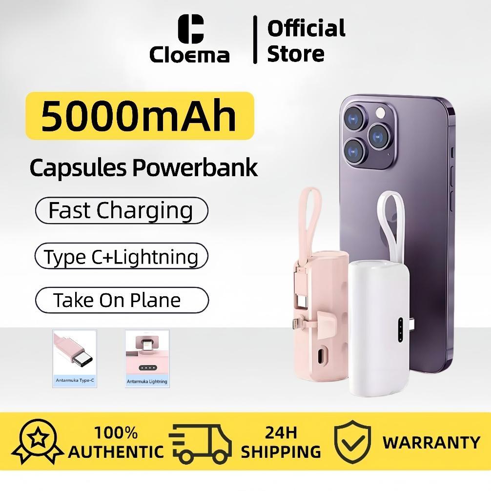 Paling Dicari Cloema Mini Powerbank 5000Mah Fast Charge Stand With Type C Lightning For Iphone Andro